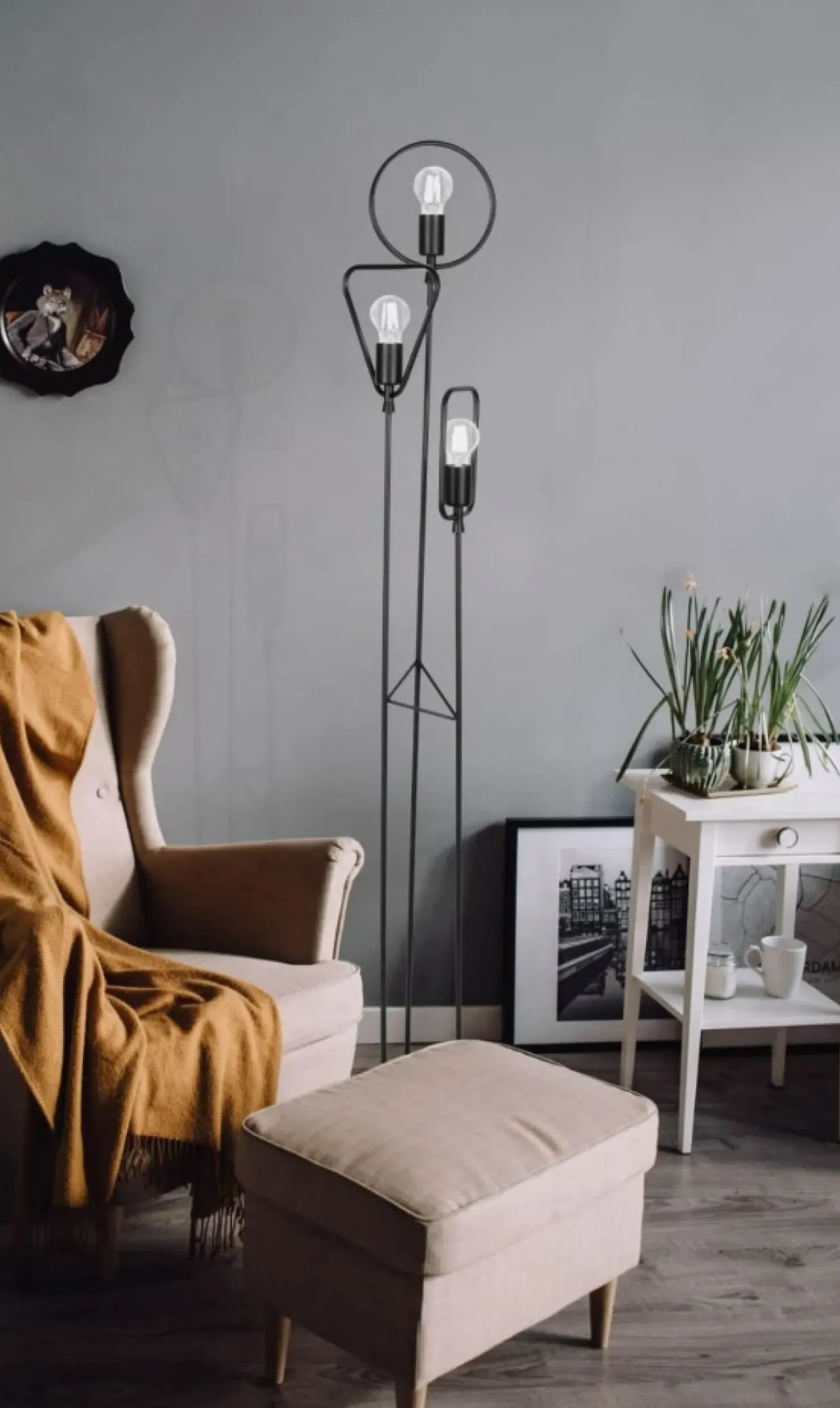 Designerska, industrialna lampa podłogowa K-3934 GEO | Kaja*Sklep Kaja Shop