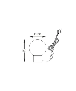 Designerska, kulista lampka nocna T0454-01A-F7FZ ARCTURUS | Kaja*Sklep Kaja Outlet