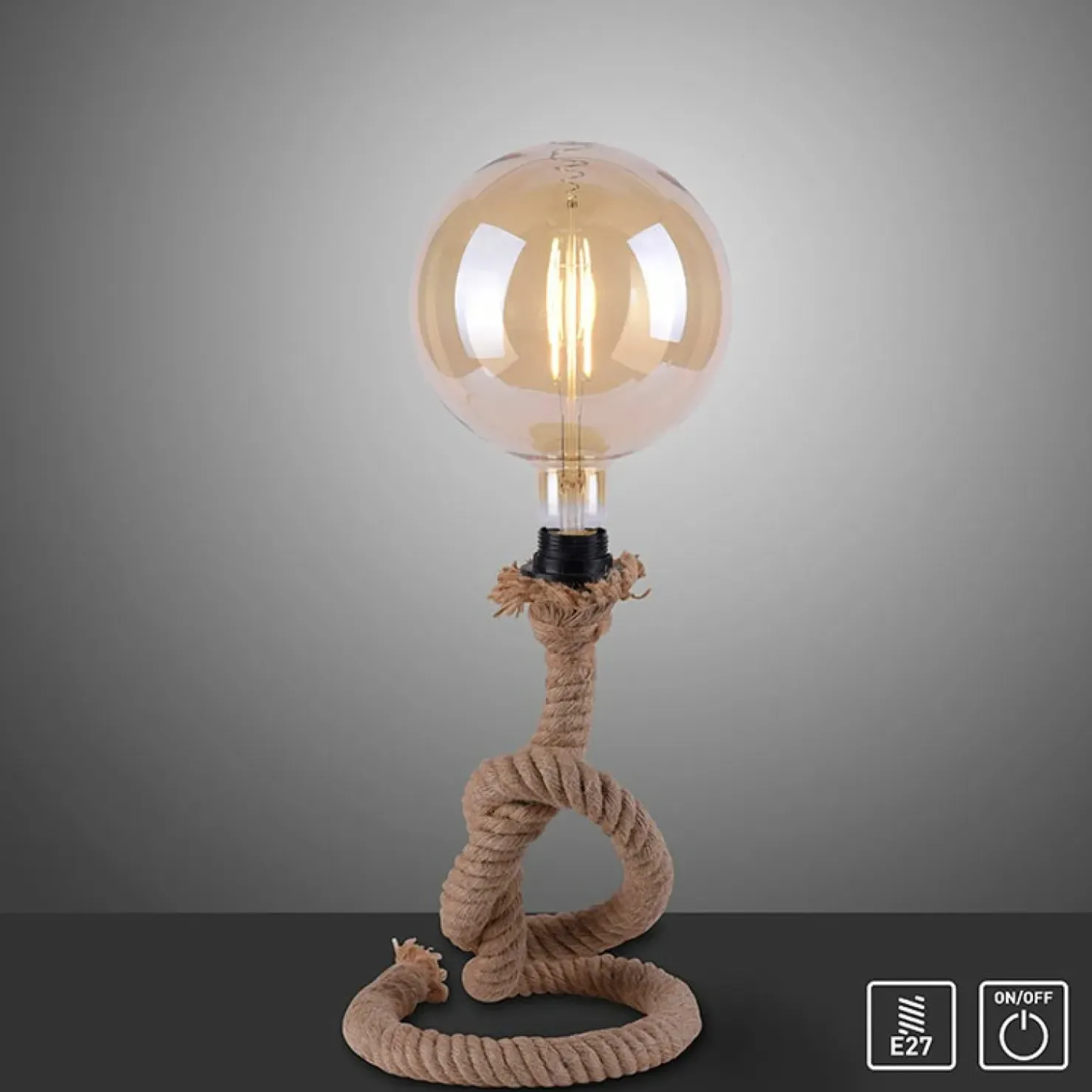 Designerska lampa stołowa, zawinięty sznur 15480-18 z serii ROPE*Sklep Kaja Cheap