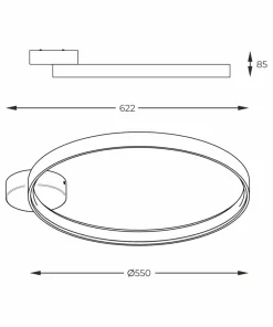 Flash Sale Sklep Kaja Designerska lampa sufitowa, czarny, ledowy okrąg LA0770 z serii CIRCLE