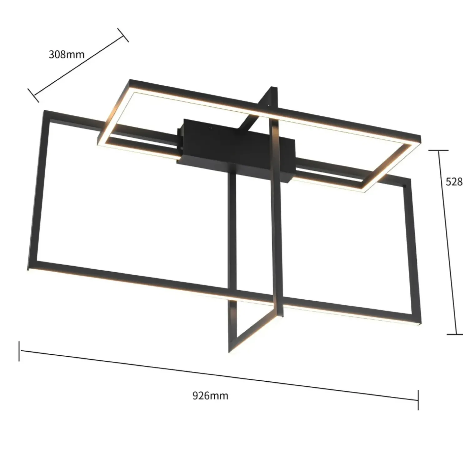 Online Sklep Kaja Designerska lampa sufitowa LED 4000K LP-980/3D4 BK z serii FRAME 3D