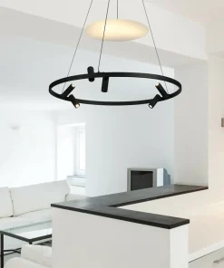 Best Sale Sklep Kaja Designerska lampa wisząca obręcz LP-907/1P BK ALMERIA | Kaja