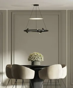 Best Sale Sklep Kaja Designerska lampa wisząca obręcz LP-907/1P BK ALMERIA | Kaja