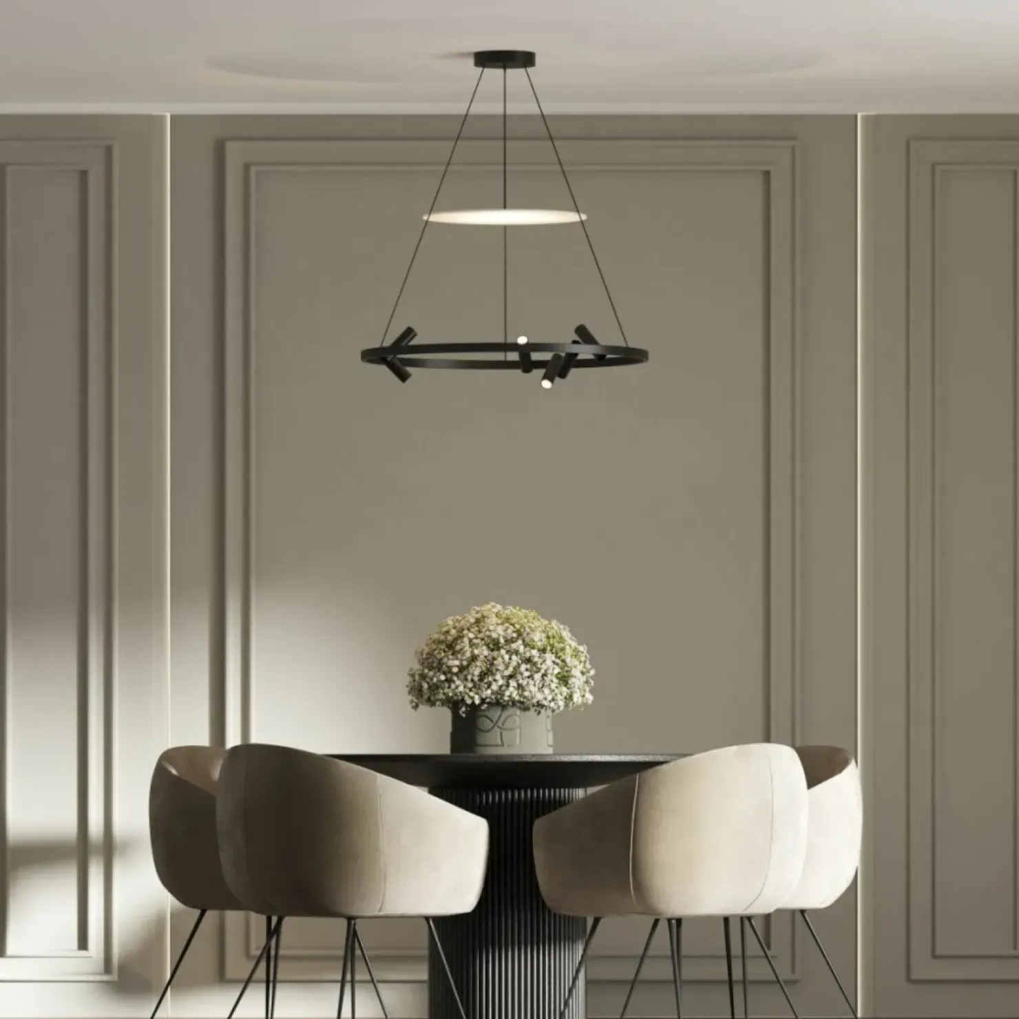 Best Sale Sklep Kaja Designerska lampa wisząca obręcz LP-907/1P BK ALMERIA | Kaja