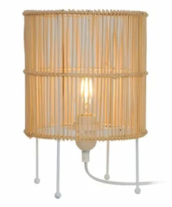 Designerska lampka nocna z drewnianym abażurem T19073D-D20 - EDIN*Sklep Kaja Outlet