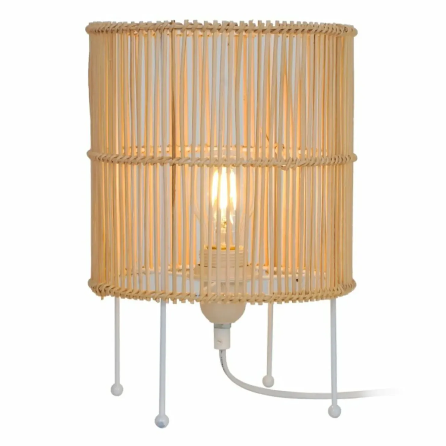 Designerska lampka nocna z drewnianym abażurem T19073D-D20 - EDIN*Sklep Kaja Outlet