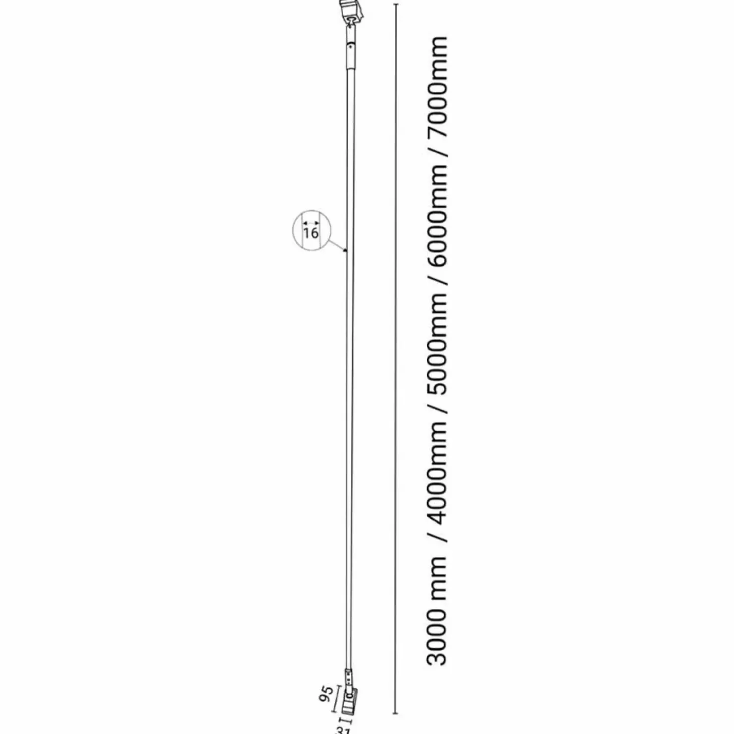 Clearance Sklep Kaja Designerska linka LED do wnęki 400cm 4000K ANT 6026 SURIKA | Kaja