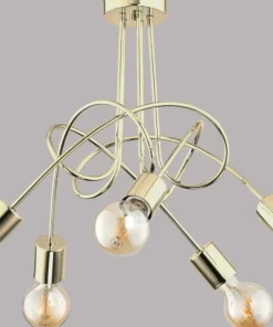 Best Sklep Kaja Designerska, złota lampa sufitowa bez kloszy AL 28315 | Kaja