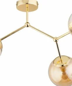 Outlet Sklep Kaja Designerska, złota lampa sufitowa do sypialni AL 62264 GOLEM | Kaja
