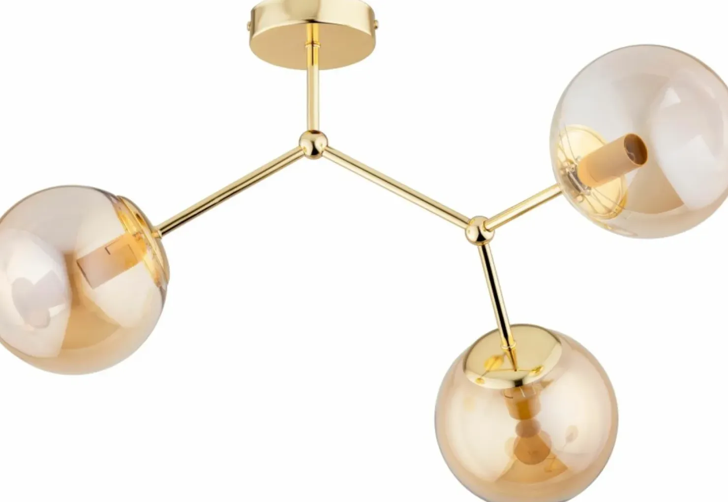 Outlet Sklep Kaja Designerska, złota lampa sufitowa do sypialni AL 62264 GOLEM | Kaja