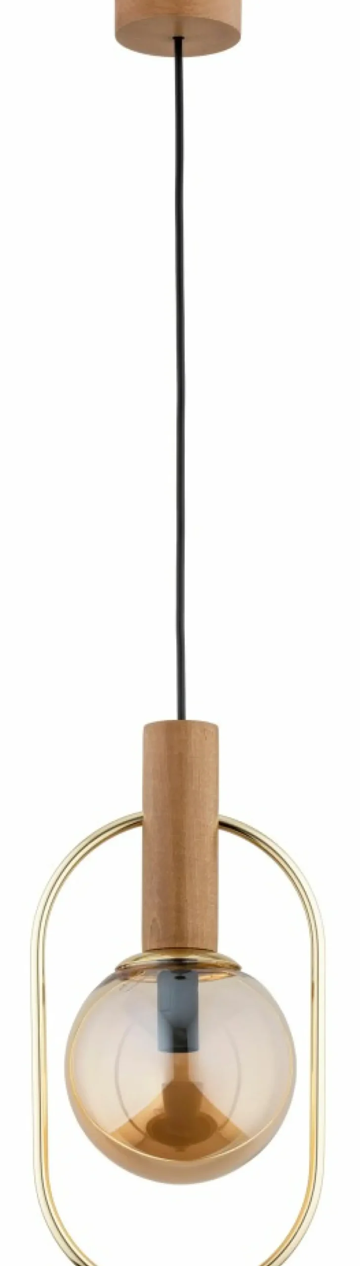 Outlet Sklep Kaja Drewniana, dekoracyjna lampa wisząca z kloszem AL 61153 MUFI | Kaja