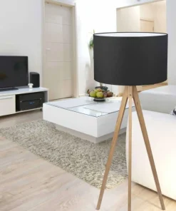 Drewniana lampa podłogowa z abażurem TK 5039 TREVISO | Kaja*Sklep Kaja Clearance