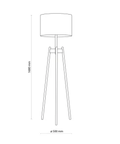 Drewniana lampa podłogowa z czarnym abażurem TK 5425 z serii PEREZ*Sklep Kaja Clearance