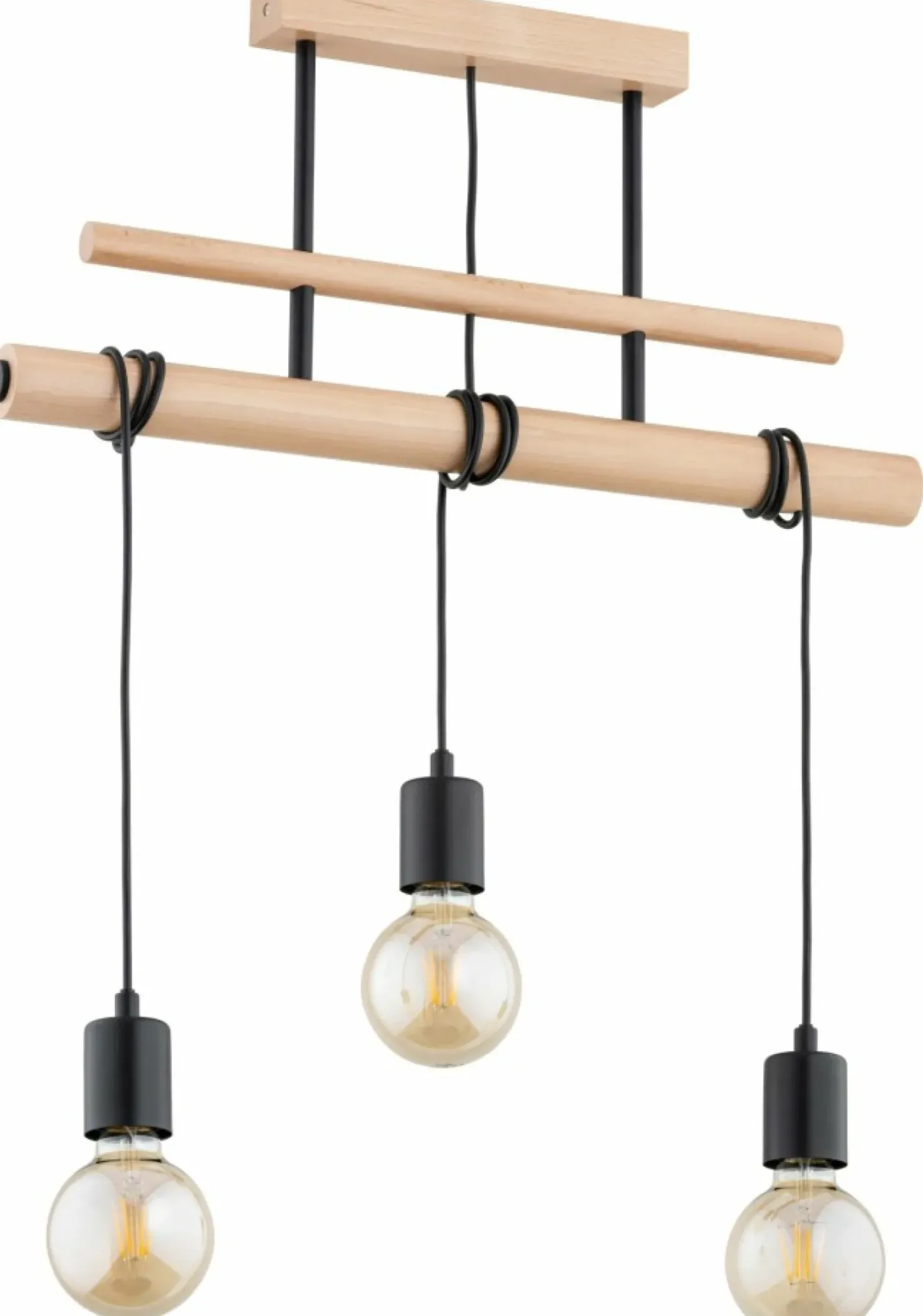 Outlet Sklep Kaja Drewniana lampa sufitowa, długie przewody AL 62313 GENTO | Kaja