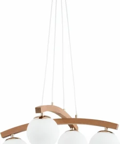 Cheap Sklep Kaja Drewniana lampa wisząca z białymi kloszami AL 63154 z serii MIKSER | Kaja Oświet