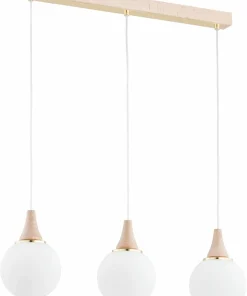 Best Sale Sklep Kaja Drewniana lampa wisząca ze złotymi elementami AL 62320 TRENTO | Kaja