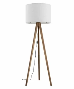 Drewniana lampa z lnianym abażurem TK 16004 GRAND ORZECH | Kaja*Sklep Kaja Hot