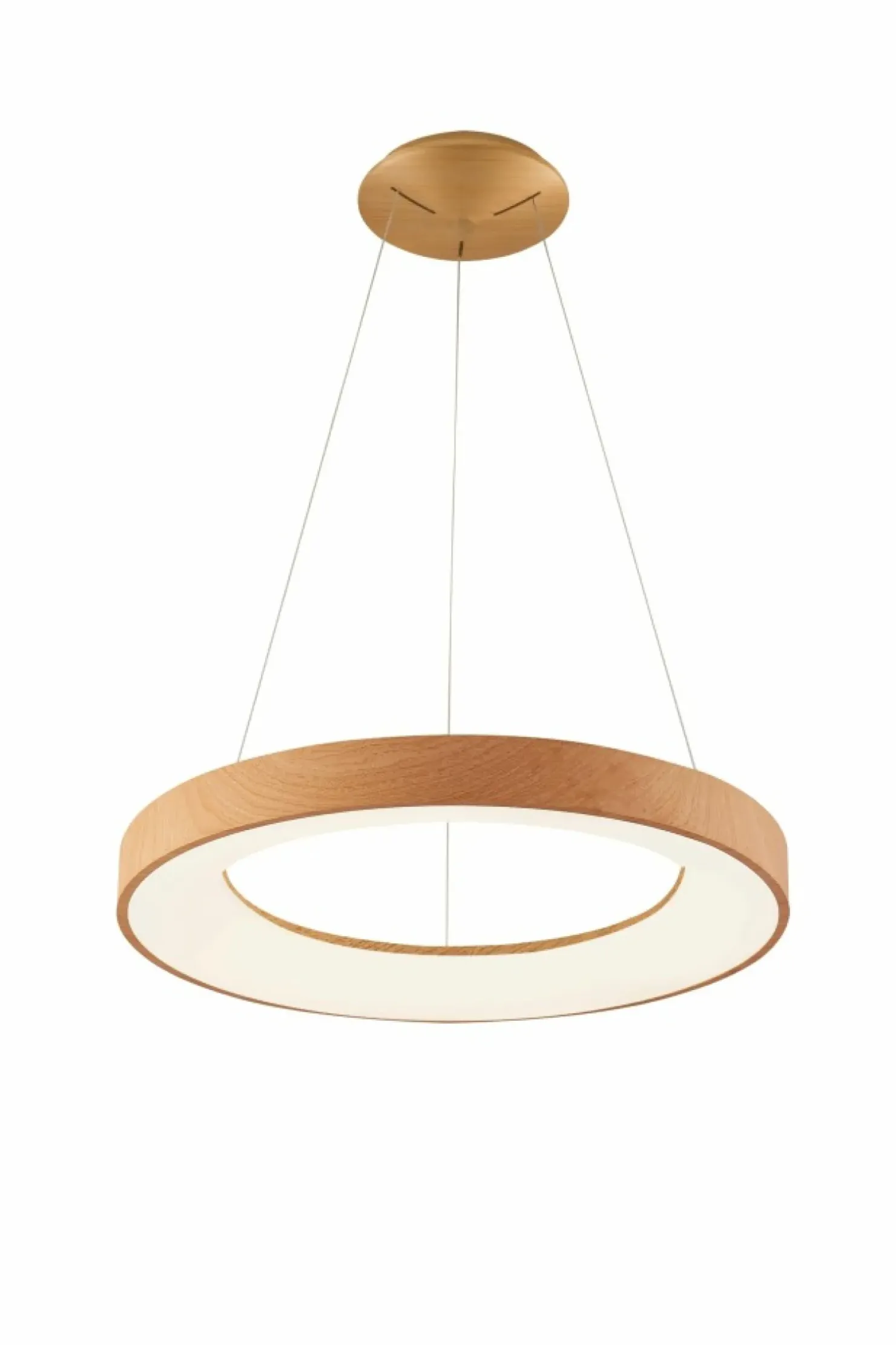 Sale Sklep Kaja Drewniana obręcz LED wisząca ⌀79,5cm z pilotem AZ5014 SANTANA | Kaja