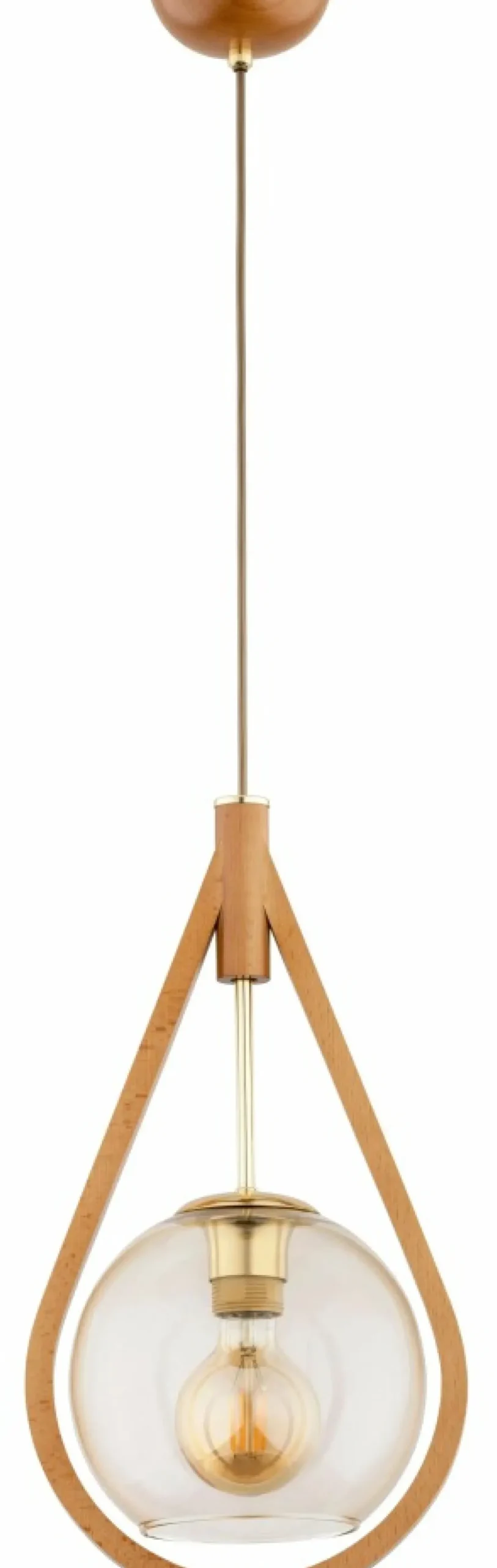 Outlet Sklep Kaja Drewniana, stylowa lampa wisząca łezka AL 61216 GOTA | Kaja