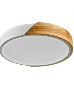 Drewniany plafon, biała oprawa, LED PLF-13186-WH-WO z serii NASTRO*Sklep Kaja Sale