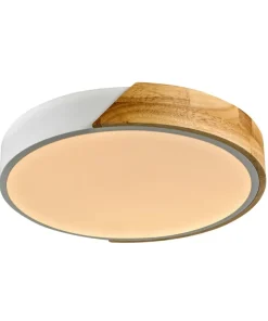 Drewniany plafon, biała oprawa, LED PLF-13186-WH-WO z serii NASTRO*Sklep Kaja Sale