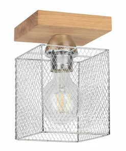 Flash Sale Sklep Kaja Drewniany spot z drucianym abażurem 8175174 NORMAN WOOD | Kaja