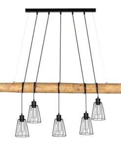 Outlet Sklep Kaja Druciana lampa wisząca z drewnianą belką 69204504 TRABO LONG | Kaja