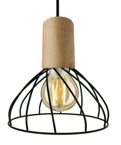 Hot Sklep Kaja Druciano-drewniana lampa wisząca LP-1221/1P S BK MODERNO | Kaja