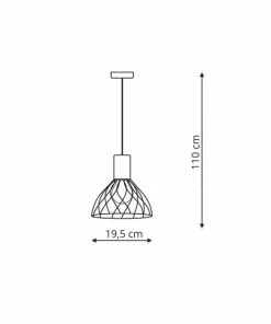 Hot Sklep Kaja Druciano-drewniana lampa wisząca LP-1221/1P S BK MODERNO | Kaja