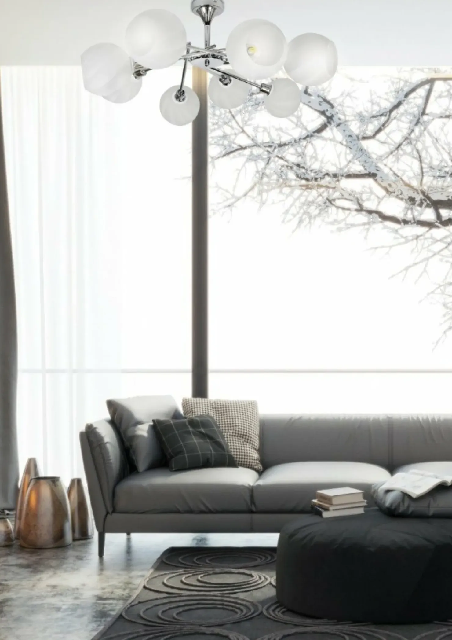 Duża, chromowana lampa sufitowa do salonu 38-72290 RAUL | Kaja*Sklep Kaja Best Sale