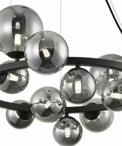 Cheap Sklep Kaja Duża, czarna lampa wisząca, koło z kloszami ML0334 MILA | Kaja