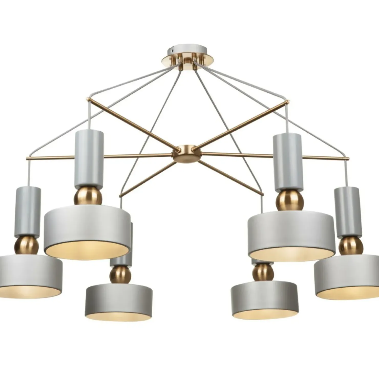 Best Sklep Kaja Duża, industrialna lampa wisząca MOD030PL-06GR VOID | Kaja Oświetlenie szary