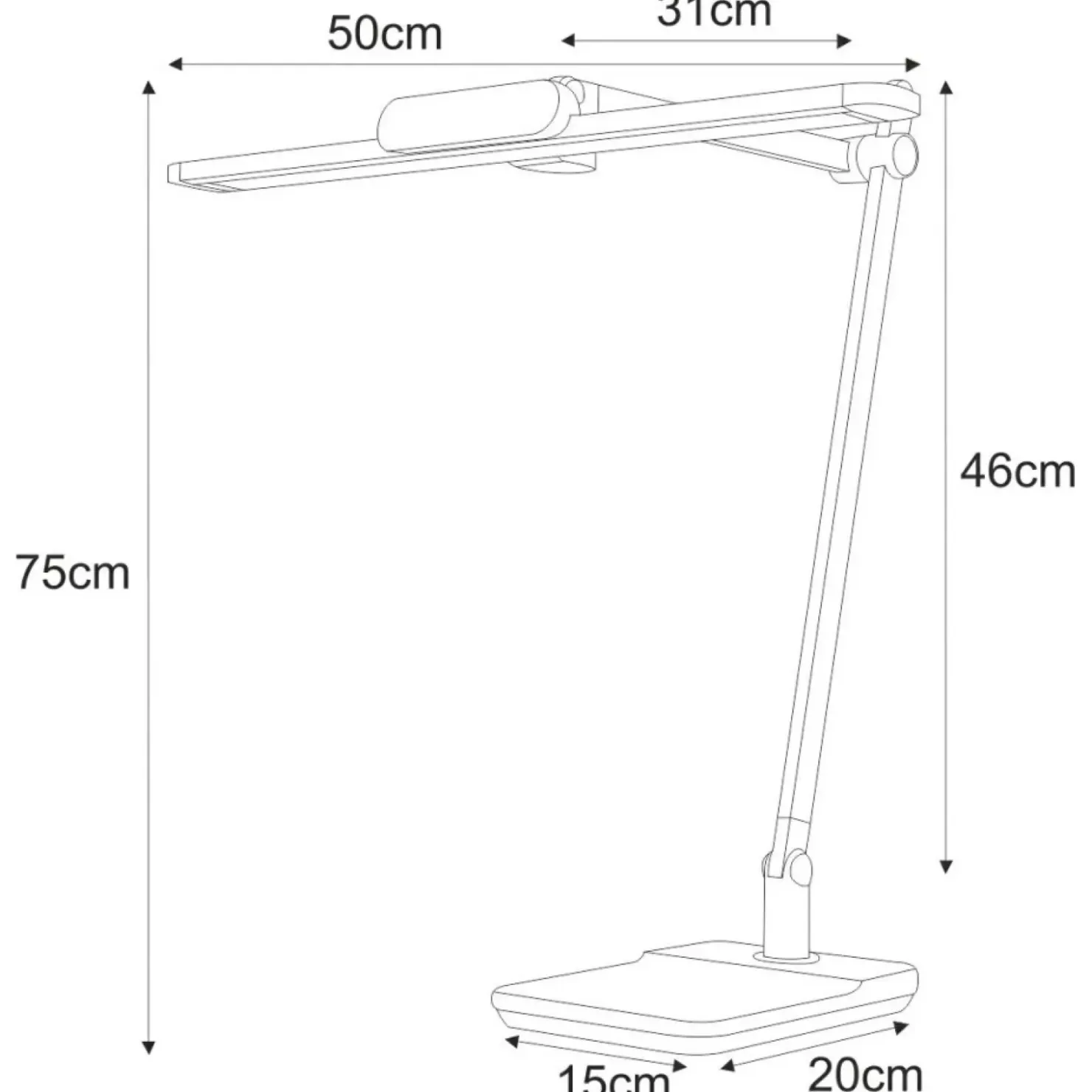 Duża, kreślarska lampa biurkowa, LED 12W K-BL1321 GRAFIT z serii ARES*Sklep Kaja Cheap