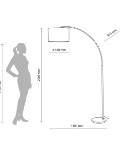 Duża lampa podłogowa w kształcie łuku TK 16023 ZENITH LINEN | Kaja*Sklep Kaja Online