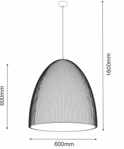 Best Sale Sklep Kaja Duża lampa wisząca do kuchni - kopuła 60x60cm ANT 5027 GANDRA | Kaja