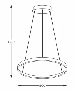 New Sklep Kaja Duża lampa wisząca LED, koło ⌀80cm 2023201-BK80 BRENO | Kaja