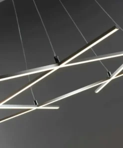 Store Sklep Kaja Duża, ledowa lampa wisząca do salonu A0020-350 ANDROS | Kaja srebrny