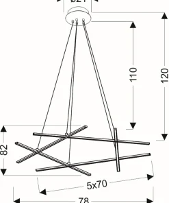 Store Sklep Kaja Duża, ledowa lampa wisząca do salonu A0020-350 ANDROS | Kaja srebrny