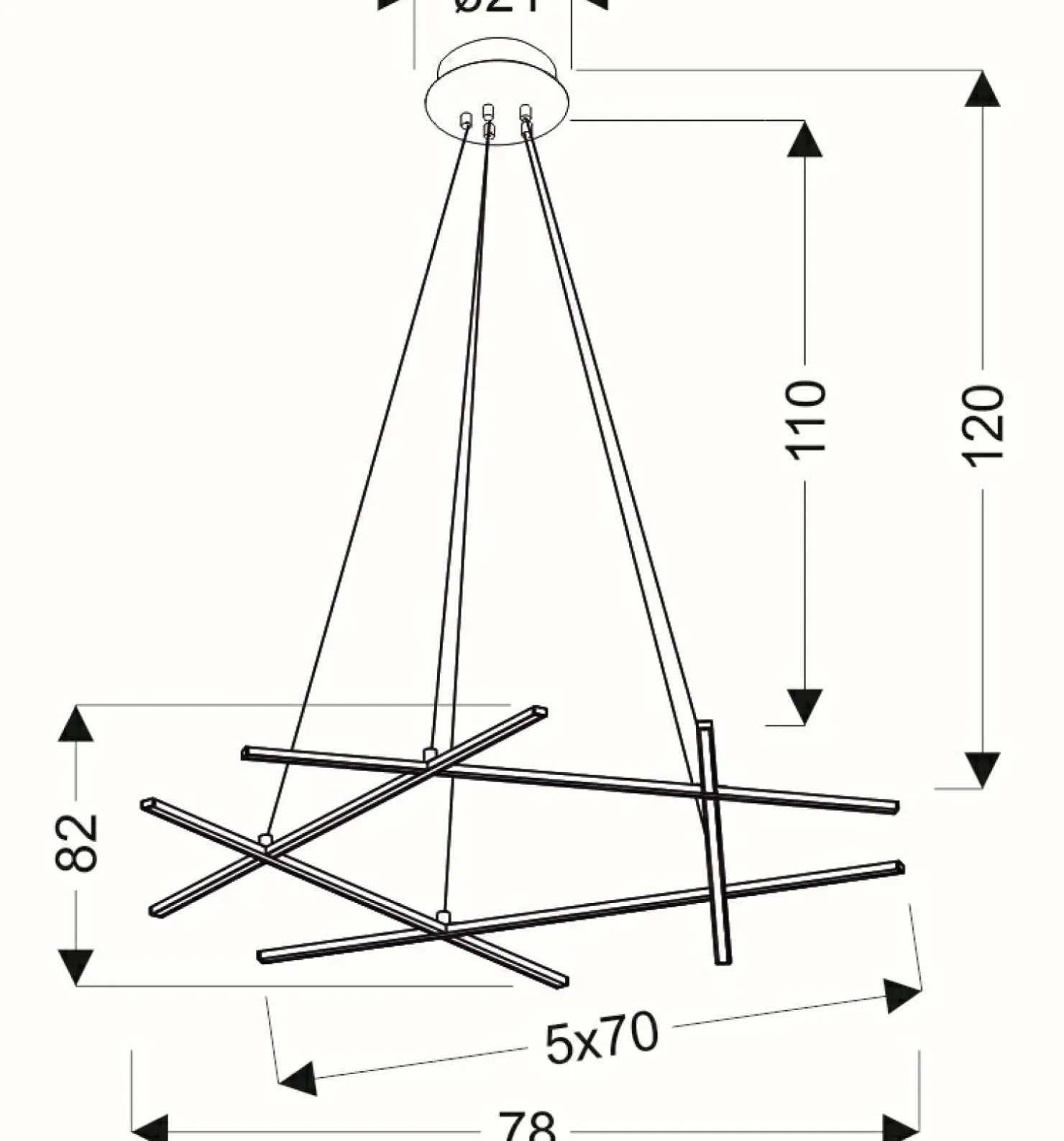 Store Sklep Kaja Duża, ledowa lampa wisząca do salonu A0020-350 ANDROS | Kaja srebrny