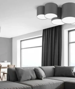 Duża, szara lampa sufitowa do salonu TK 4394 MONA GRAY | Kaja*Sklep Kaja Hot