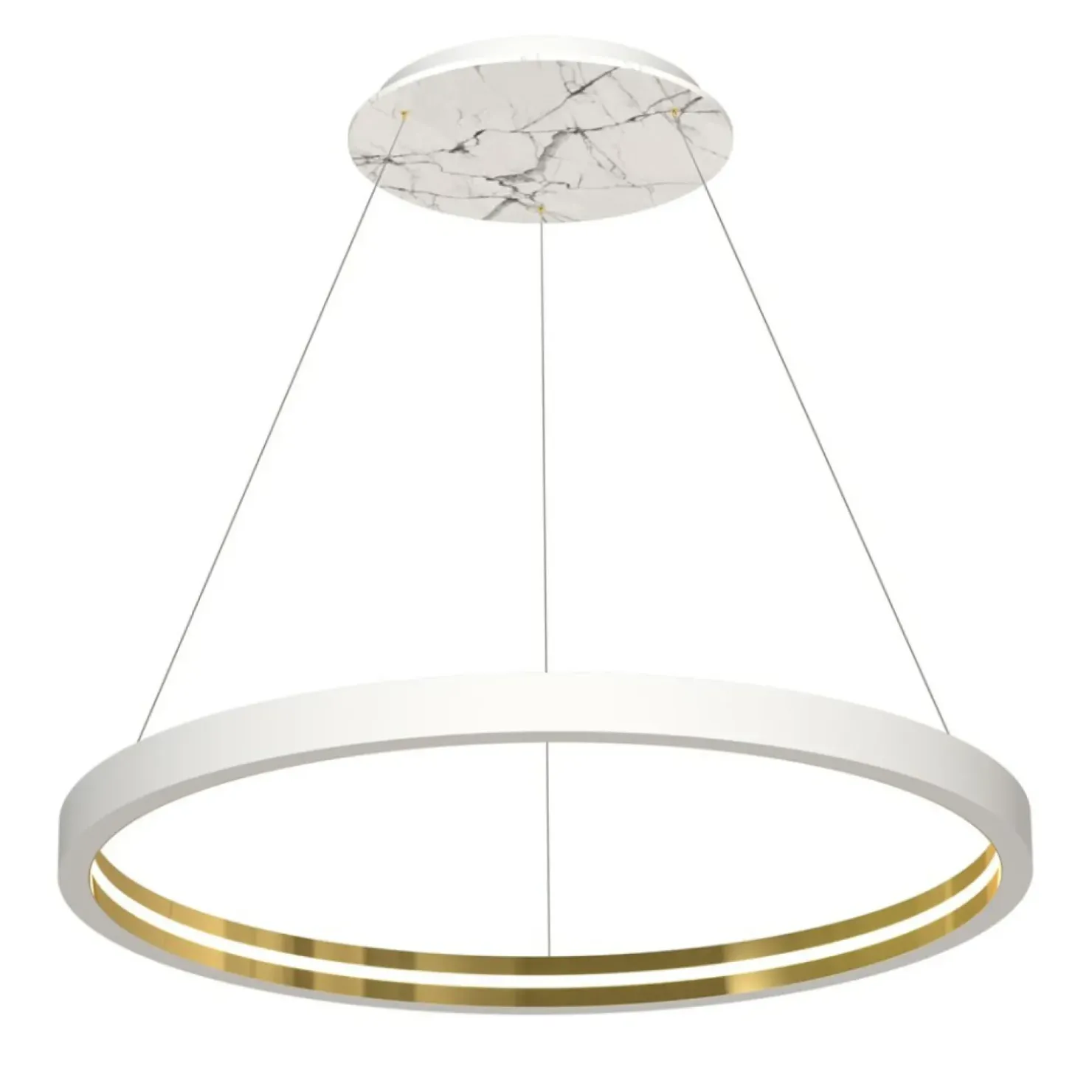 Best Sklep Kaja Duże, białe koło wiszące, marmurowa lampa MZ5040 CASSIOPEIA | Kaja