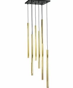 Sale Sklep Kaja Długa kaskada złotych tub, lampa na antresolę ANT 8891 AKADI | Kaja