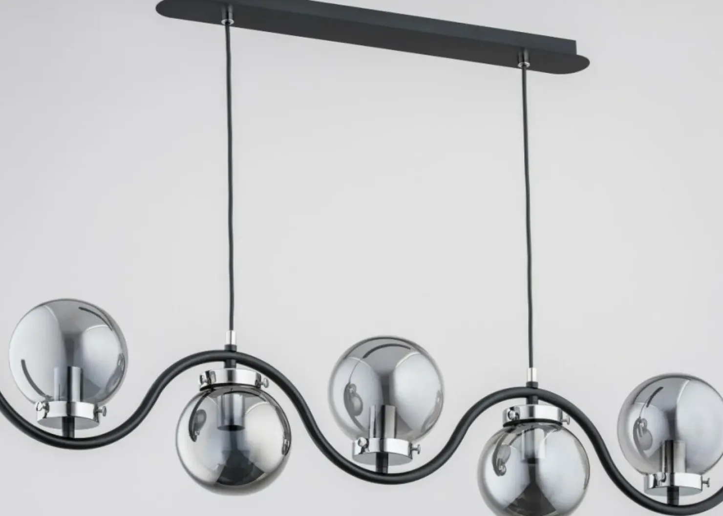 Shop Sklep Kaja Długa lampa wisząca z 5 grafitowymi kloszami AL 62153 | Kaja
