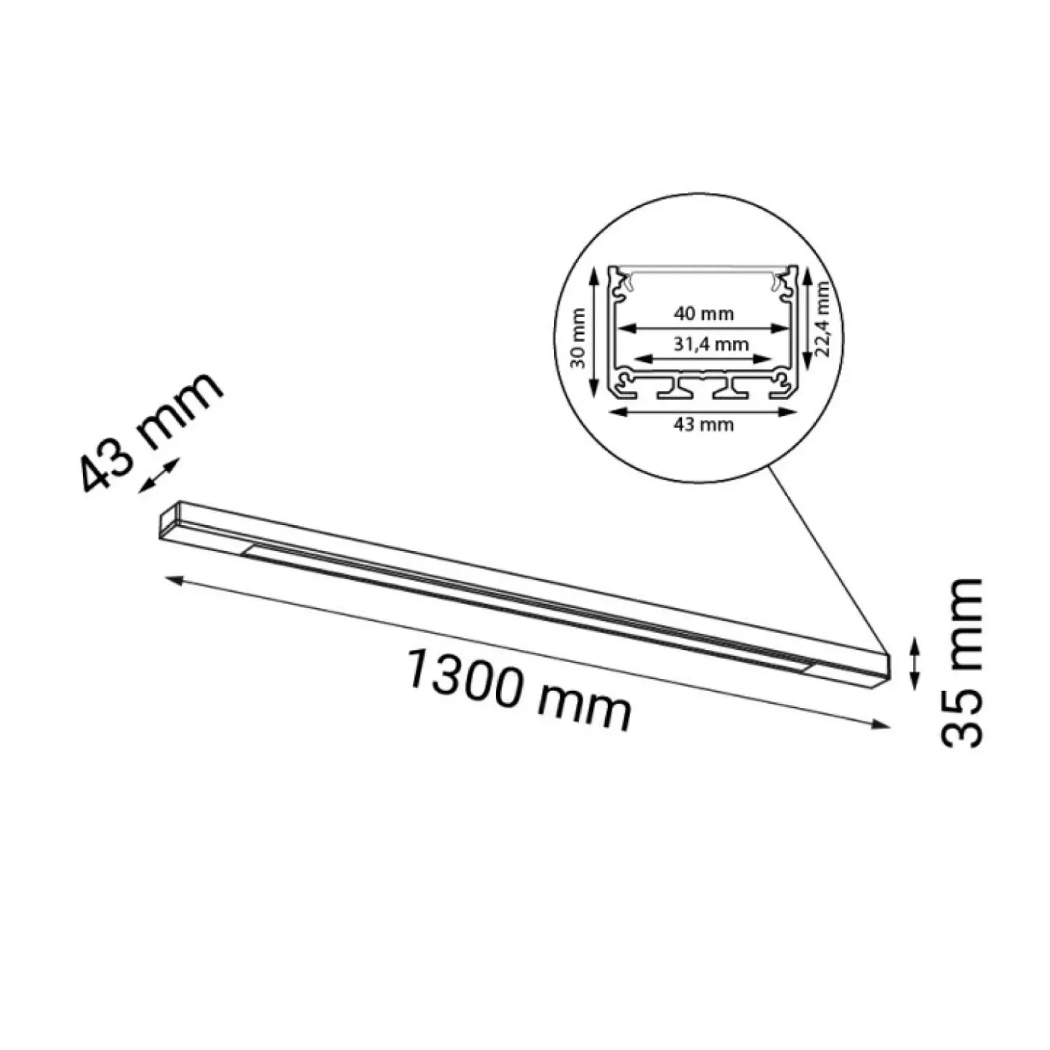 Długa, natynkowa lampa listwa LED 130cm 4000K ANT 8654 HAKODA | Kaja*Sklep Kaja Outlet