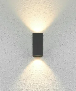 Dwukierunkowa, geometryczna lampa na elewację OWL-2198-1SQ serii GENTA*Sklep Kaja Fashion