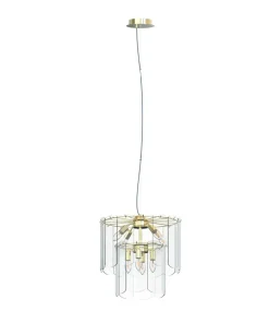 Fashion Sklep Kaja Dwupoziomowy, elegancki żyrandol MD3523-8M-EGN NIRA | Kaja Oświetlenie