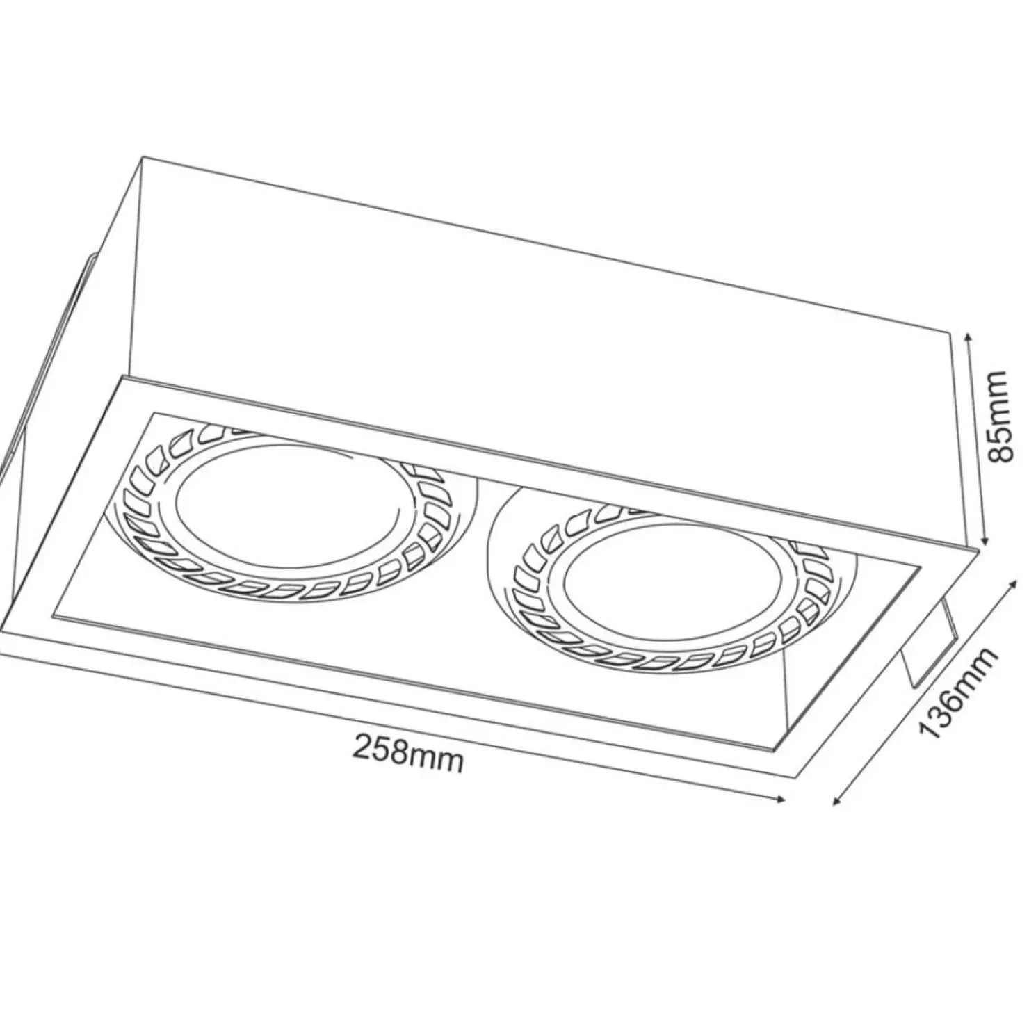 Dwupunktowy wpust do holu 13,6x25,8cm GU10/ES111 ANT 3275 z serii CAGE*Sklep Kaja Outlet