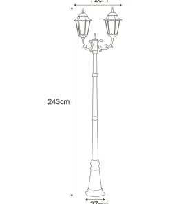 Dwuramienna lampa zewnętrzna K-7006A2/2 CZ/ZŁ LOZANA | Kaja*Sklep Kaja Store