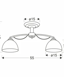 Dwuramienna, srebrna lampa sufitowa 32-22707 FILONA | Kaja Oświetlenie*Sklep Kaja Store