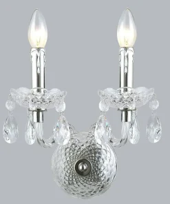 Dwuramienny, kryształowy kinkiet A.90690/2CLE WHIZ | Kaja Oświetlenie*Sklep Kaja New
